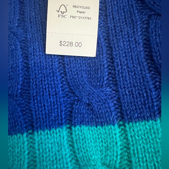 NWT J Crew Cashmere cable-knit sweater in stripe size M - Picture 8 of 10